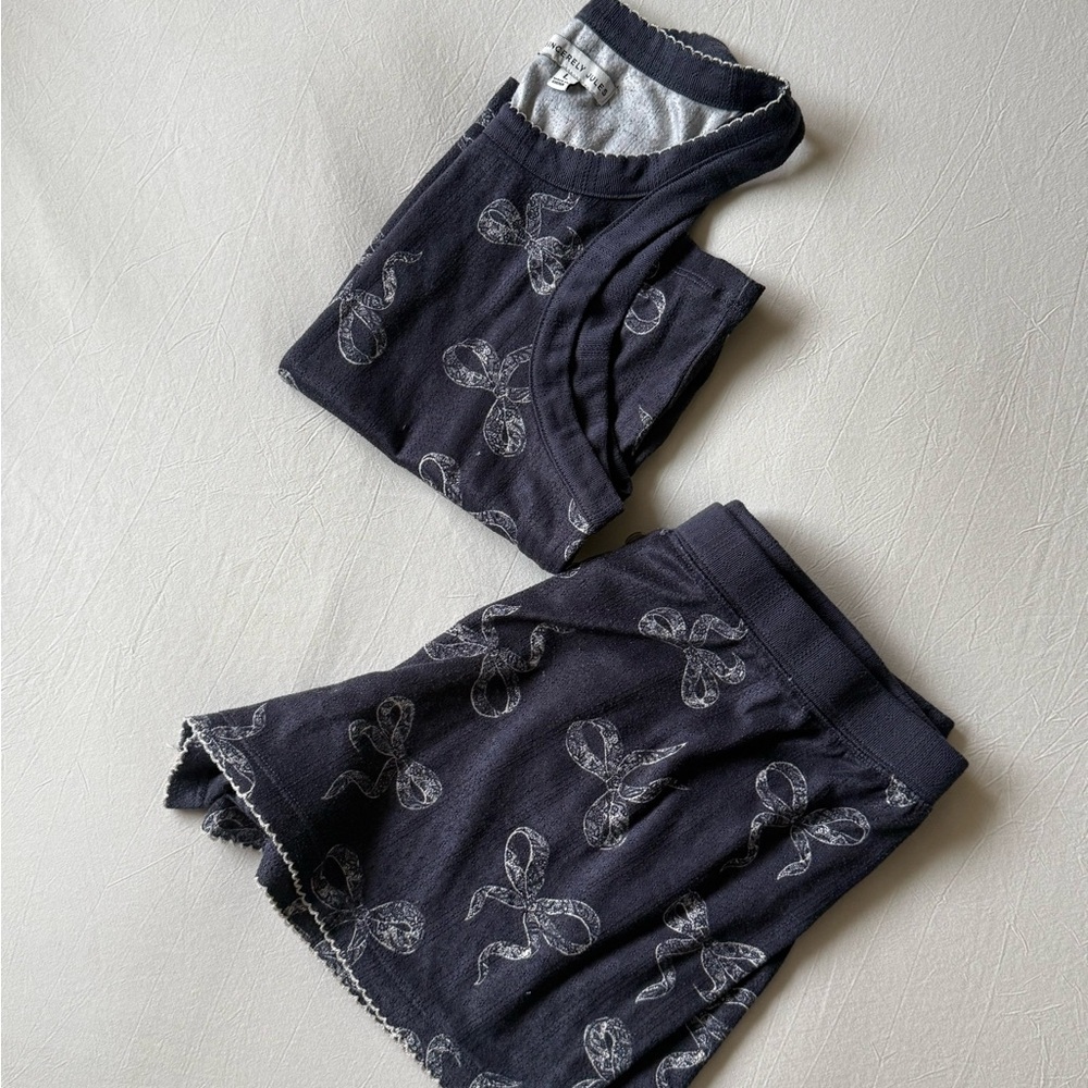 Sincerely Jules Navy Bow Loungewear/Pajama Set